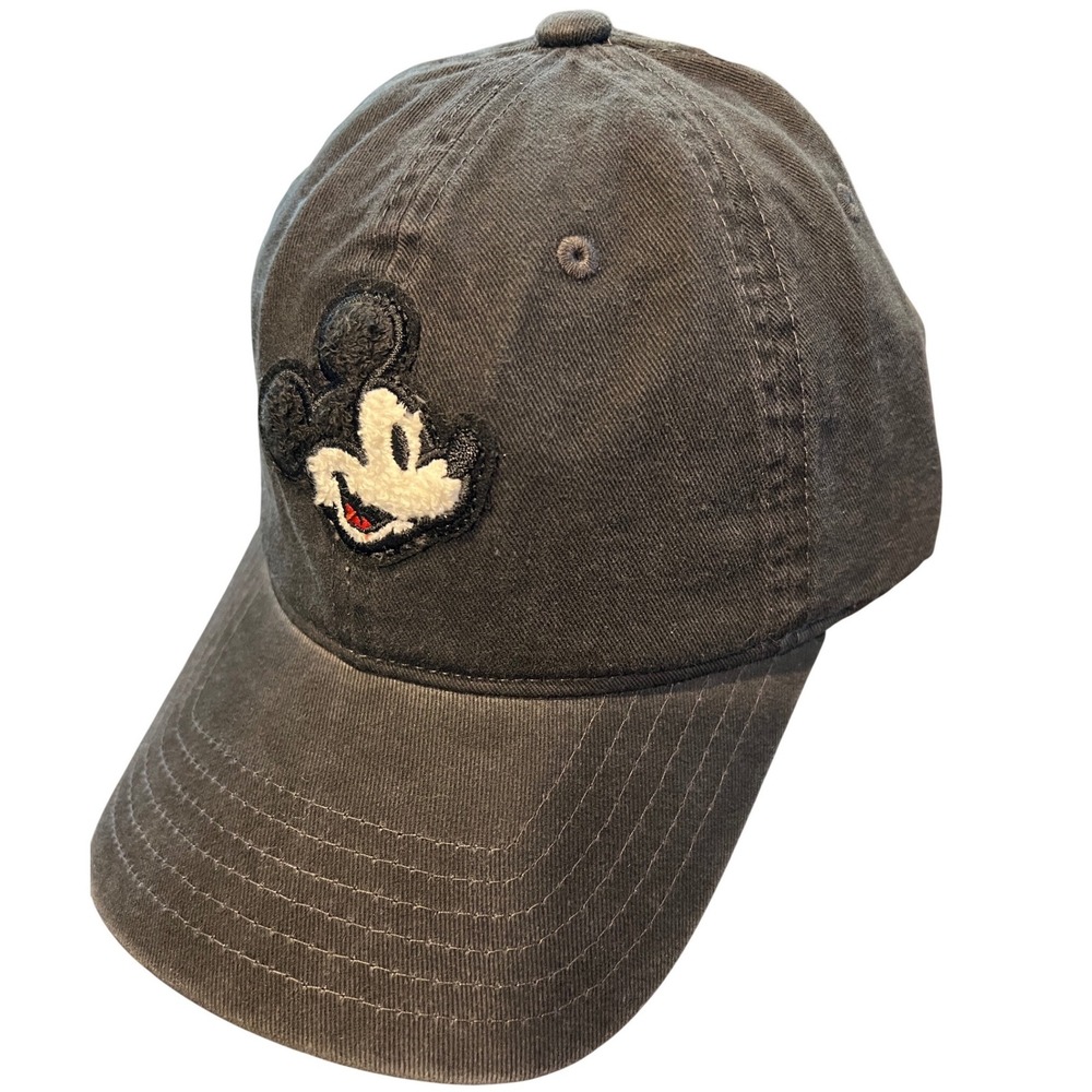 NWT Disney Mickey Mouse Washed Black Baseball Cap Adjustable Hat  CLMH0241SH